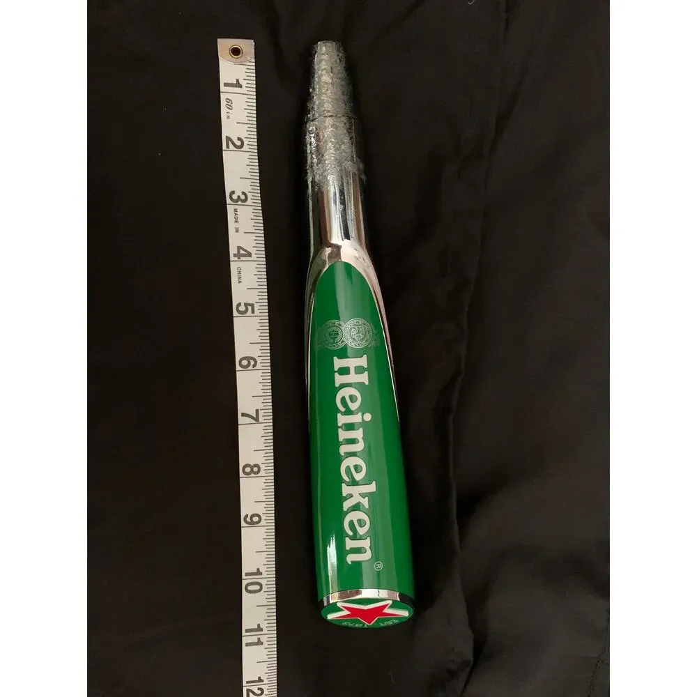 Heineken Beer Tap Handle Green Chrome Red Star Holland 10.5 in Distressed